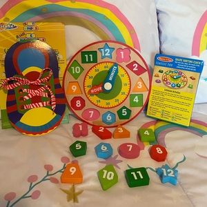 Melissa and Doug Clock and Grafix Shoe Tie Set